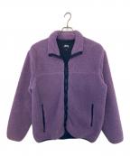 stussyステューシー）の古着「stussy ボアジャケット」｜パープル
