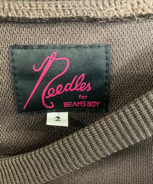 Needles（ニードルズ）Needles (ニードルズ) BEAMS BOY (ビームスボーイ) 長袖ワンピース ブラウン×ブルー サイズ:2の古着・服飾アイテム