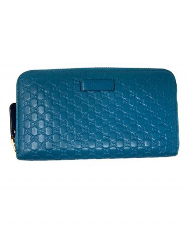 中古・古着通販】GUCCI (グッチ) ラウンドファスナー財布 ブルー