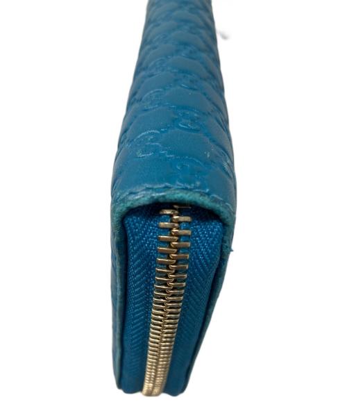 GUCCI（グッチ）GUCCI (グッチ) ラウンドファスナー財布 ブルーの古着・服飾アイテム