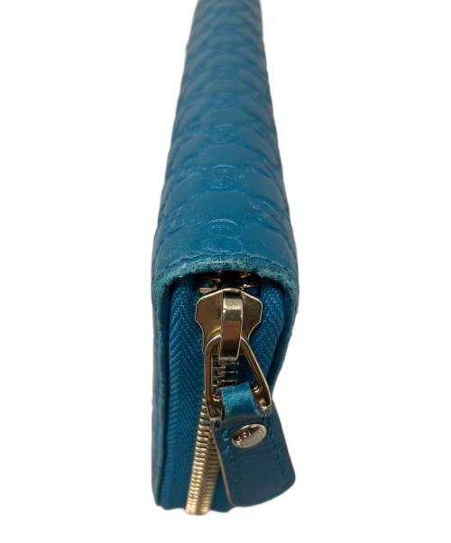 GUCCI（グッチ）GUCCI (グッチ) ラウンドファスナー財布 ブルーの古着・服飾アイテム