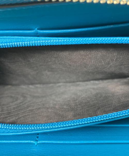 GUCCI（グッチ）GUCCI (グッチ) ラウンドファスナー財布 ブルーの古着・服飾アイテム