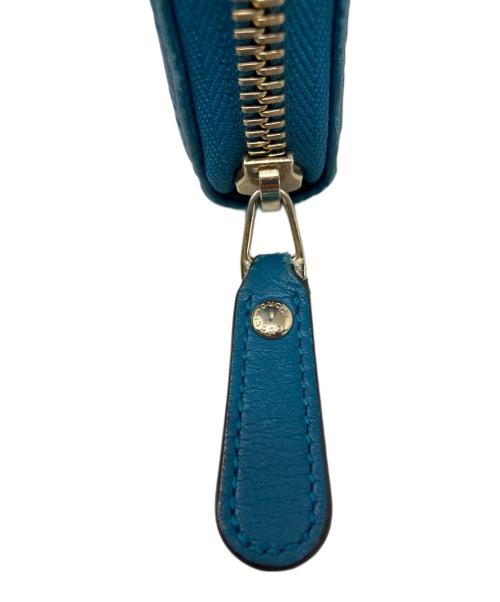 GUCCI（グッチ）GUCCI (グッチ) ラウンドファスナー財布 ブルーの古着・服飾アイテム