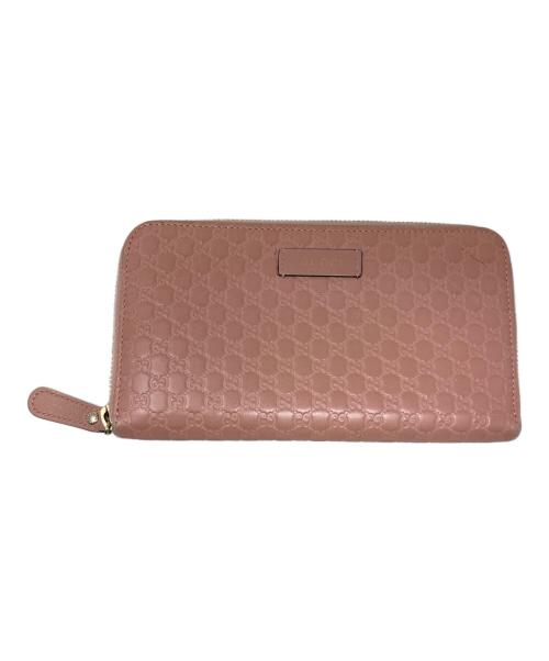 GUCCI（グッチ）GUCCI (グッチ) ラウンドファスナー財布 ピンクの古着・服飾アイテム