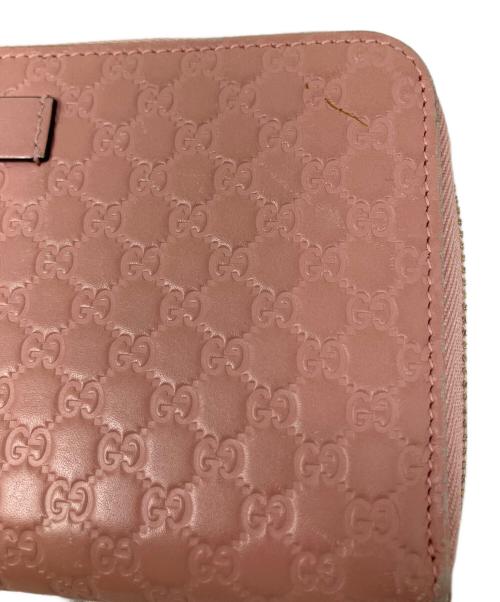 GUCCI（グッチ）GUCCI (グッチ) ラウンドファスナー財布 ピンクの古着・服飾アイテム