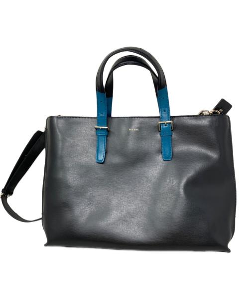 PAUL SMITH（ポールスミス）Paul Smith (ポールスミス) Paul Smith カラードチップレザー トートバッグ ブラックの古着・服飾アイテム