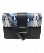 BALLYバリー）の古着「BALLY ショルダーバッグ」｜ブラック×ホワイト×ネイビー