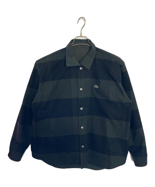 LACOSTE（ラコステ）LACOSTE (ラコステ) LACOSTE プレーン×バッファローチェックリバーシブルシャツアウター ダークグリーン サイズ:US Sの古着・服飾アイテム