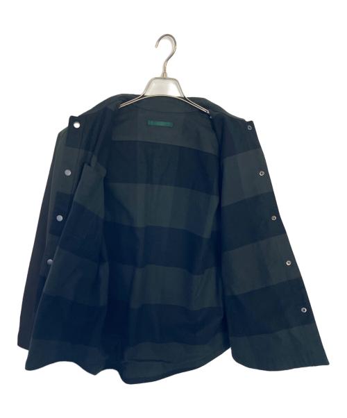 LACOSTE（ラコステ）LACOSTE (ラコステ) LACOSTE プレーン×バッファローチェックリバーシブルシャツアウター ダークグリーン サイズ:US Sの古着・服飾アイテム