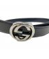 中古・古着 GUCCI (グッチ) GUCCI インターロッキングG ベルト ブラック：15000円