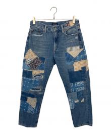 POLO RALPH LAUREN（ポロ・ラルフローレン）の古着「POLO RALPH LAUREN パッチワークデニムパンツ」｜ネイビー