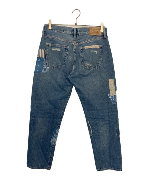 POLO RALPH LAUREN（ポロ・ラルフローレン）POLO RALPH LAUREN (ポロ・ラルフローレン) POLO RALPH LAUREN パッチワークデニムパンツ ネイビー サイズ:SIZE 68.5cm (W27)の古着・服飾アイテム
