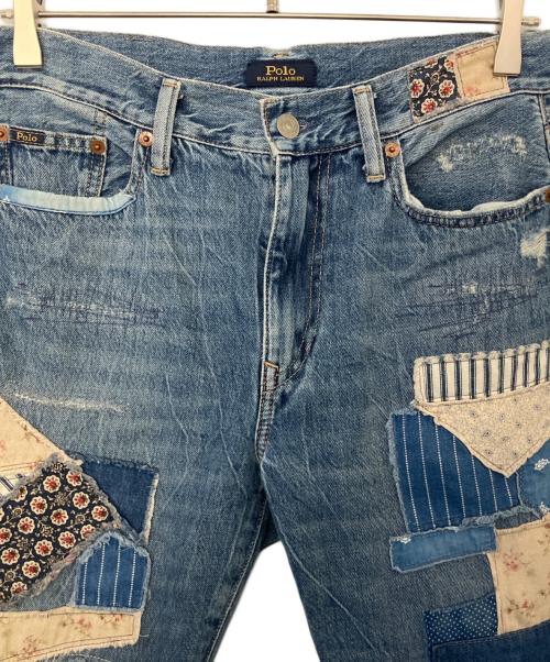 POLO RALPH LAUREN（ポロ・ラルフローレン）POLO RALPH LAUREN (ポロ・ラルフローレン) POLO RALPH LAUREN パッチワークデニムパンツ ネイビー サイズ:SIZE 68.5cm (W27)の古着・服飾アイテム