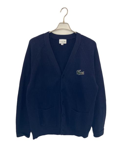 LACOSTE（ラコステ）LACOSTE (ラコステ) LACOSTE オーガニックコットンヘリテージVネックカーディガン 厚手カーディガン ネイビー サイズ:Lの古着・服飾アイテム