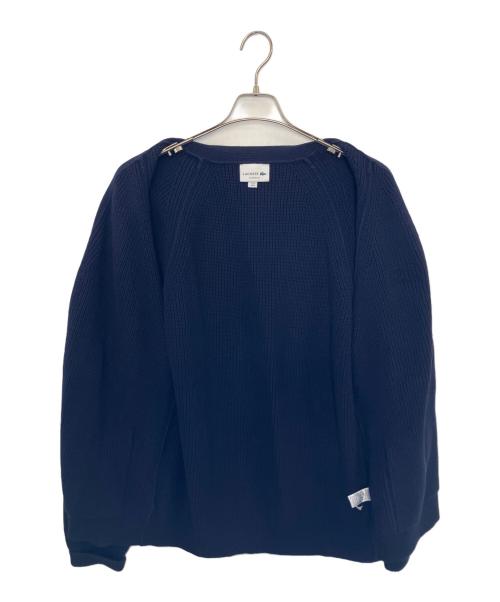 LACOSTE（ラコステ）LACOSTE (ラコステ) LACOSTE オーガニックコットンヘリテージVネックカーディガン 厚手カーディガン ネイビー サイズ:Lの古着・服飾アイテム