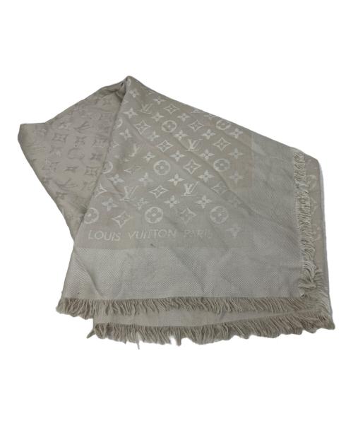 LOUIS VUITTON（ルイ ヴィトン）LOUIS VUITTON (ルイ ヴィトン) LOUIS VUITTON モノグラム シルク混ストール ベージュの古着・服飾アイテム