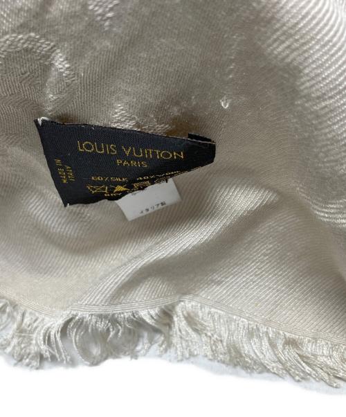 LOUIS VUITTON（ルイ ヴィトン）LOUIS VUITTON (ルイ ヴィトン) LOUIS VUITTON モノグラム シルク混ストール ベージュの古着・服飾アイテム