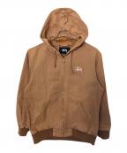 stussyステューシー）の古着「stussy Canvas Worker Zip Hoodie」｜カーキ