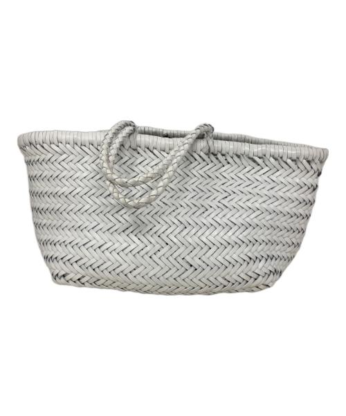 DRAGON（ドラゴン）DRAGON (ドラゴン) DRAGON レザーメッシュトートバッグ ホワイトの古着・服飾アイテム