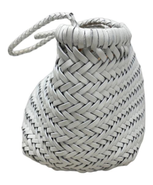 DRAGON（ドラゴン）DRAGON (ドラゴン) DRAGON レザーメッシュトートバッグ ホワイトの古着・服飾アイテム