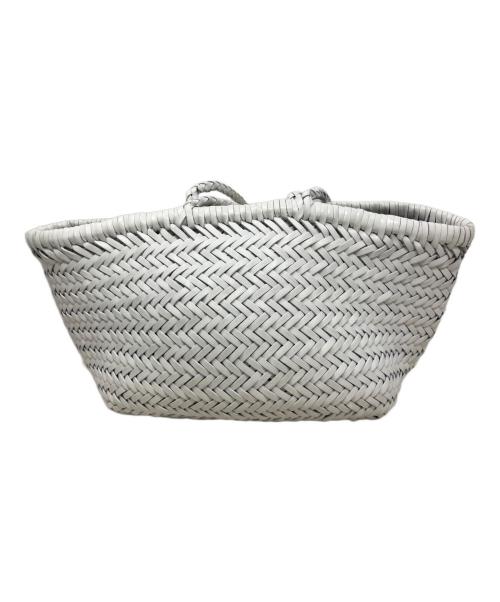 DRAGON（ドラゴン）DRAGON (ドラゴン) DRAGON レザーメッシュトートバッグ ホワイトの古着・服飾アイテム