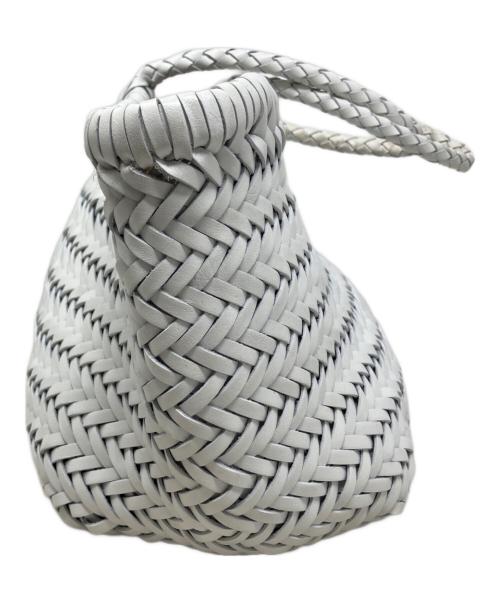 DRAGON（ドラゴン）DRAGON (ドラゴン) DRAGON レザーメッシュトートバッグ ホワイトの古着・服飾アイテム