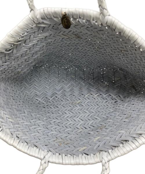 DRAGON（ドラゴン）DRAGON (ドラゴン) DRAGON レザーメッシュトートバッグ ホワイトの古着・服飾アイテム