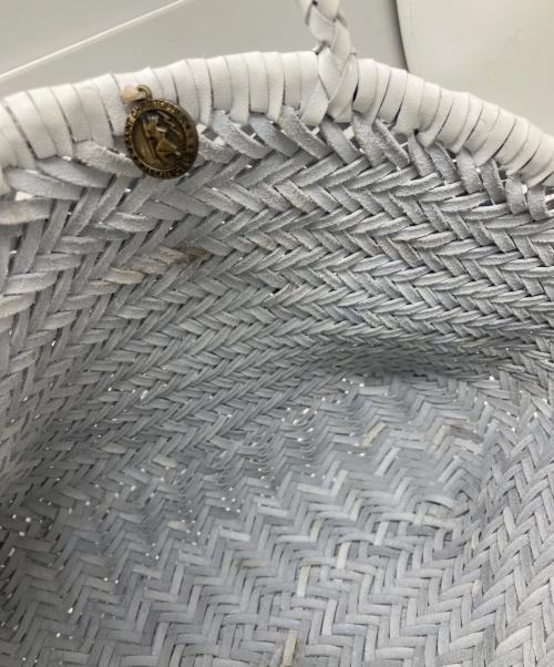 DRAGON（ドラゴン）DRAGON (ドラゴン) DRAGON レザーメッシュトートバッグ ホワイトの古着・服飾アイテム