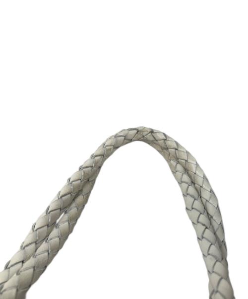 DRAGON（ドラゴン）DRAGON (ドラゴン) DRAGON レザーメッシュトートバッグ ホワイトの古着・服飾アイテム