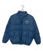 PAPAS PLUSパパスプラス）の古着「PAPAS PLUS ワッペンダウンジャケット」｜ブルー