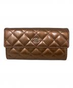 CHANELシャネル）の古着「CHANEL マトラッセ 長財布」｜ブラウン