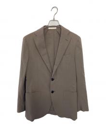 MEN's MELROSE（メンズメルローズ）の古着「MEN'S MELROSE ツイストユニオンストレッチ2つボタンジャケット」｜カーキ