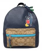 COACH×DISNEYコーチ×ディズニー）の古着「COACH Disney 日本限定ディズニーコラボ リュック」｜ネイビー×ベージュ