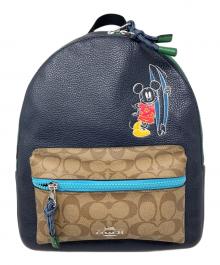 COACH×DISNEY（コーチ×ディズニー）の古着「COACH Disney 日本限定ディズニーコラボ リュック」｜ネイビー×ベージュ