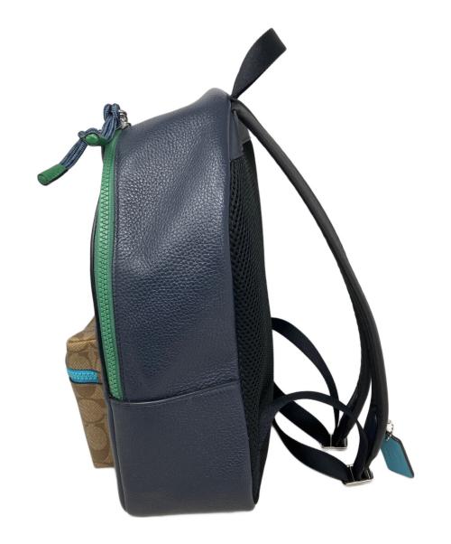 COACH（コーチ）COACH (コーチ) Disney (ディズニー) COACH Disney 日本限定ディズニーコラボ リュック ネイビー×ベージュの古着・服飾アイテム