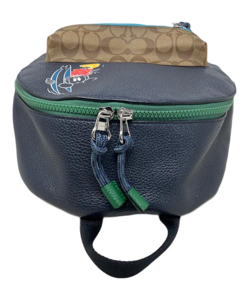 COACH（コーチ）COACH (コーチ) Disney (ディズニー) COACH Disney 日本限定ディズニーコラボ リュック ネイビー×ベージュの古着・服飾アイテム