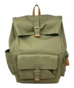 倉敷帆布×MOOMINクラシキハンプ×ムーミン）の古着「倉敷帆布 MOOMIN スナフキン 旅人のリュックサック」｜カーキ