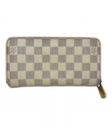 LOUIS VUITTON（ルイ ヴィトン）の古着「LOUIS VUITTON ダミエ・アズール ジッピー ウォレット ラウンドファスナー財布」｜ベージュ×ブラック