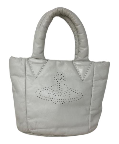 Vivienne Westwood（ヴィヴィアンウエストウッド）Vivienne Westwood (ヴィヴィアンウエストウッド) Vivienne Westwood オーブパンチング ハンドバッグ ホワイトの古着・服飾アイテム