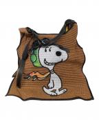 ANITA BILARDI×SNOOPYアニタビラルディ×スヌーピー）の古着「Anita Bilardi SNOOPY トートバッグ」｜ブラウン×ブラック