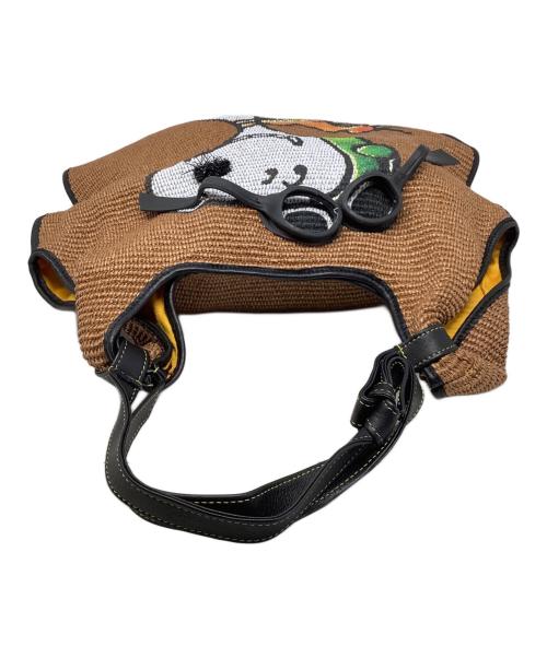 ANITA BILARDI（アニタビラルディ）Anita Bilardi (アニタビラルディ) SNOOPY (スヌーピー) Anita Bilardi SNOOPY トートバッグ ブラウン×ブラックの古着・服飾アイテム