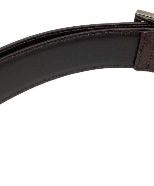 GUCCI（グッチ）GUCCI (グッチ) GUCCI グッチシマ レザーベルト ダークブラウン サイズ:80/32の古着・服飾アイテム
