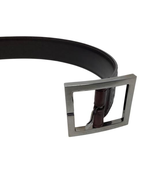 GUCCI（グッチ）GUCCI (グッチ) GUCCI グッチシマ レザーベルト ダークブラウン サイズ:80/32の古着・服飾アイテム