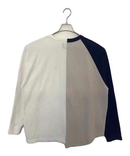 THE NORTHFACE PURPLELABEL（ザ・ノースフェイス パープルレーベル）THE NORTHFACE PURPLELABEL THE NORTHFACE PURPLELABEL High Bulky Jersey L/S Logo Tee 長袖カットソー ホワイト サイズ:Lの古着・服飾アイテム