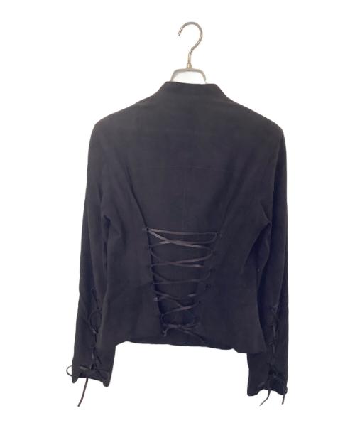 ISSEY MIYAKE（イッセイミヤケ）ISSEY MIYAKE (イッセイミヤケ) ISSEY MIYAKE レザージャケット ブラウン サイズ:3の古着・服飾アイテム