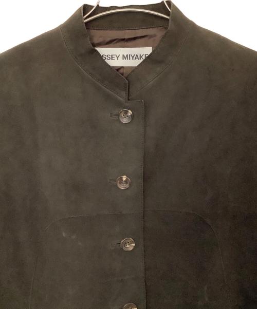 ISSEY MIYAKE（イッセイミヤケ）ISSEY MIYAKE (イッセイミヤケ) ISSEY MIYAKE レザージャケット ブラウン サイズ:3の古着・服飾アイテム
