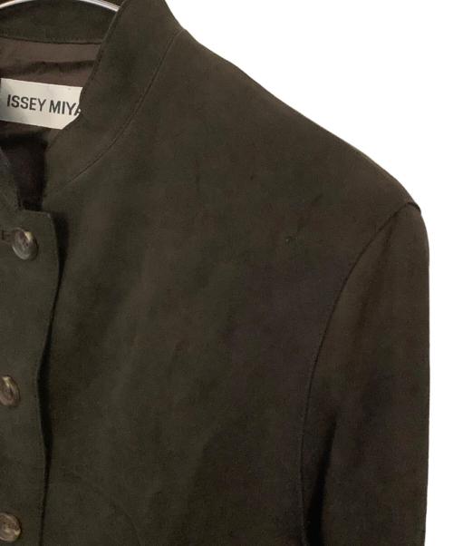 ISSEY MIYAKE（イッセイミヤケ）ISSEY MIYAKE (イッセイミヤケ) ISSEY MIYAKE レザージャケット ブラウン サイズ:3の古着・服飾アイテム