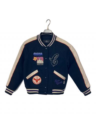 中古・古着通販】COACH (コーチ) COACH スタジャン ネイビー×ホワイト