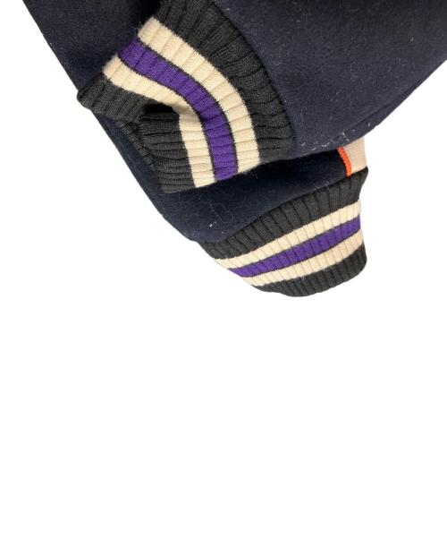 COACH（コーチ）COACH (コーチ) COACH スタジャン ネイビー×ホワイト サイズ:Sの古着・服飾アイテム