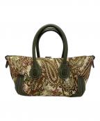 A VACATIONア ヴァケーション）の古着「a vacation ハンドバッグ」｜ベージュ×グリーン